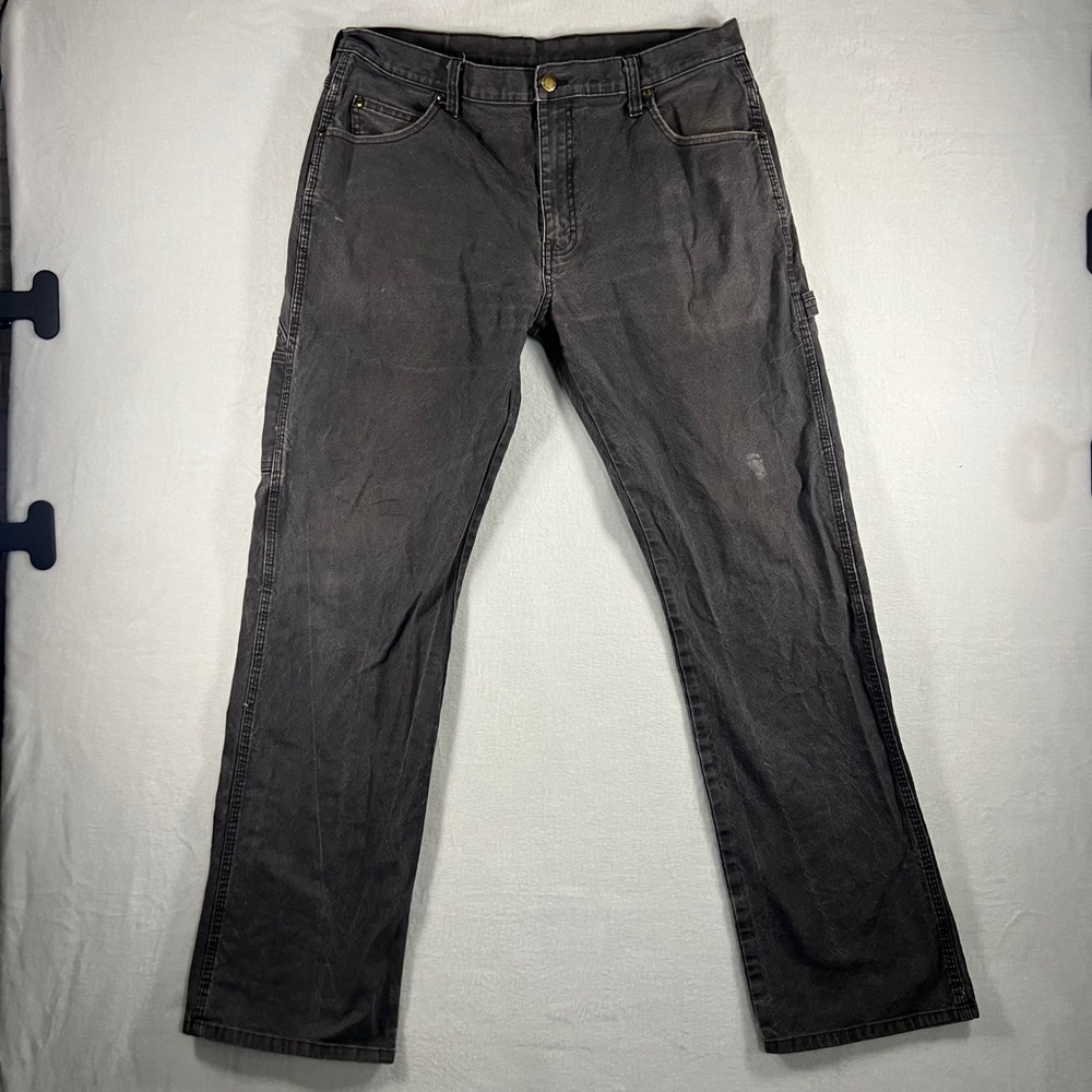 Dickies Distressed Mens Carpenter Pants Dark Gray Faded Black‎ Tagged 34x32
